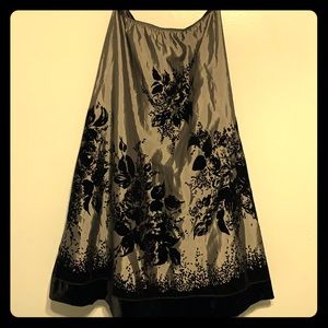 Dressbarn Grey and Black Long Length Rayon Skirt